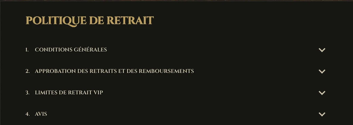 Sommaire de la politique de retrait de Kyngs