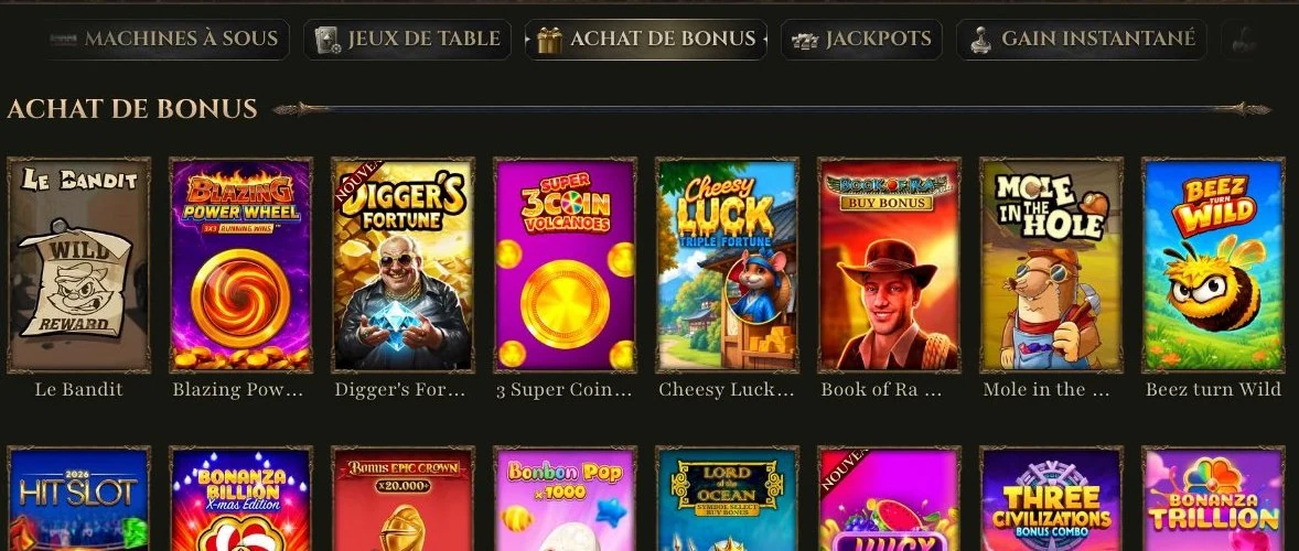 Kyngs : machines à sous avec achat de bonus